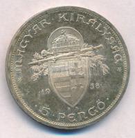 1938. 5P Ag "Szent István" T:1-,2 patina
Adamo P8.1
