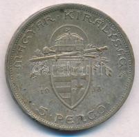 1938. 5P Ag "Szent István" T:2 patina, ph.
Adamo P8.1