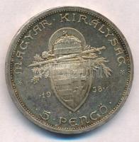 1938. 5P Ag "Szent István" T:2 patina
Adamo P8.1