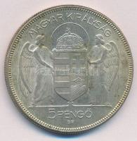 1930. 5P Ag "Horthy jobbra" T:1-,2 kis patina, felszíni karcok 
Adamo P8
