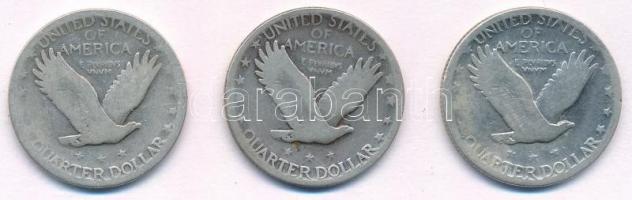 Amerikai Egyesült Államok 1926-1929. 1/4$ Ag "Standing Liberty" (3xklf) T:3
USA 1926-1929...