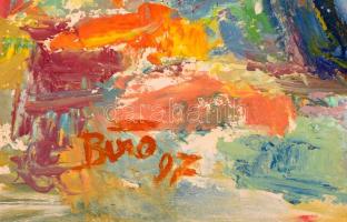 Biró Ferenc (1921-2001): Virágcsendélet. Olaj, farost, jelzett, keretben, 65×45 cm