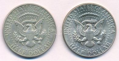 Amerikai Egyesült Államok 1967-1969D 1/2$ Ag "Kennedy" (2x) T:1-,2 
USA 1967-1969D 1/2 Do...
