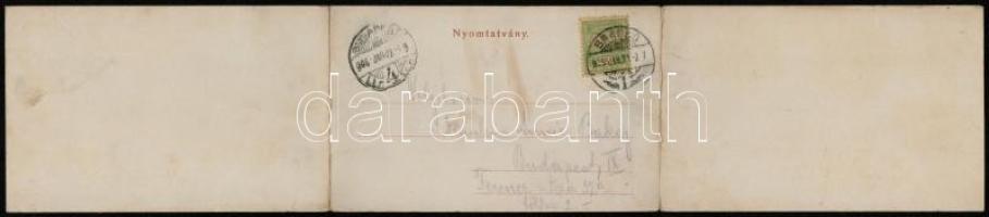 1905 Brassó, Kronstadt, Brasov; Három részes panorámalap / 3-tiled panoramacard (hajtásnál kicsit sz...