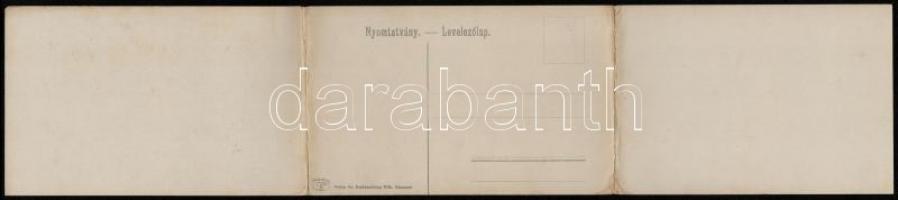 Brassó, Kronstadt, Brasov; Három részes panorámalap. Kiadja Wilh. Hiemisch / 3-tiled panoramacard