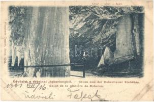 1901 Dobsina, Dobschau; Eishöhle Dobsina / Dobsinai jégbarlang, oltár. Kiadja Wlaszlovits Gusztáv 1045. / La grotte glaciere de Dobsina / ice cave interior, altar (vágott / cut)