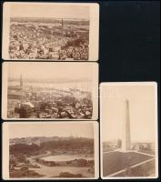 cca 1870 Boston utcakép. 4 db Eredeti keményhátú fotó / cca 1870 Boston street view photos 10x7 cm