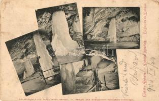 1900 Dobsina, Dobschau; Eishöhle Dobsina / Dobsinai jégbarlang, belsők. Kunstanstalt Jul. Kittl / La grotte glaciere de Dobsina / ice cave interior (EK)