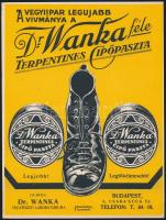 cca 1920 Dr. Wanka féle cipőpaszta karton kisplakát szép állapotban. 19x24 cm