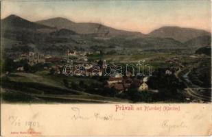 1903 Prevalje, Prävali; mit Pfarrdorf (Kärnten) (wet damage)