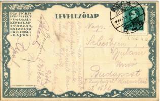 Levél az apunak. Egy jó kislány viselt dolgai I. sorozat 4. szám / Letter to dad. Hungarian art post...