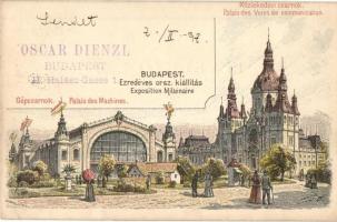 1897 (Vorläufer!) Budapest XIV. Városliget, Ezredéves Országos Kiállítás, Közlekedési csarnok, litho barna 2 Kr. Ga. s: Dörre T., Morelli (ragasztónyom / glue marks)