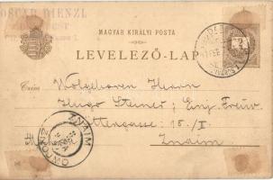 1897 (Vorläufer!) Budapest XIV. Városliget, Ezredéves Országos Kiállítás, Közlekedési csarnok, litho...