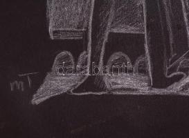 MT jelzéssel: Alakok. Pasztell, papír, 29×20 cm