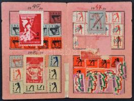 5 db különféle igazolvány: MÁV, szocdem tagsági, közmunka, stb