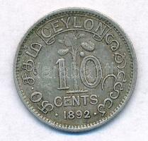Ceylon 1892. 10c Ag "Viktória" T:2,2-
Ceylon 1892. 10 Cents Ag "Victoria" C:XF,...