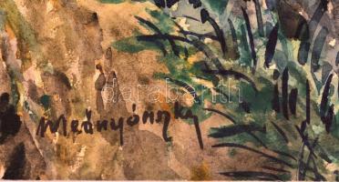 Mednyánszky jelzéssel: Kanyarodó út. Akvarell, papír, 25×42 cm