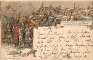 1899 Budapest, Ezredéves Országos Kiállítás, Mátyás királlyá való kikiáltása, litho barna 2 Kr. Ga. (EK)