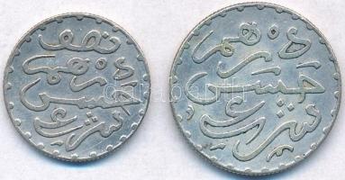 Marokkó 1894. (1311) 1D Ag + 1895. (1312) 1/2D Ag T:2
Morocco 1894. (1311) 1 Dirham Ag + 1895. (131...