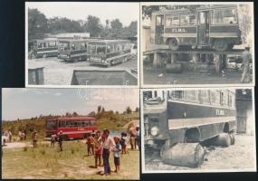 cca 1960 A DInamo Fima madagaszkári labdarúgócsapat Ikarus busza. 8 db fotó / Madagascar photo of th...