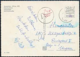 Forintos Győző nagymester sakkolimpikon üdvözlő képeslapja az amstetteni sakkfesztiválról / Autograph signed postcard of chess master