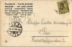 1904 Art Nouveau golden embossed lady. Unsigned Raphael Kirchner (EK)