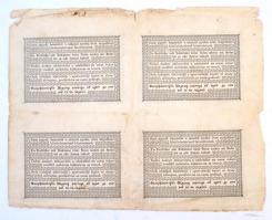 1849. 2Ft "Kossuth bankó" (4x) négyes ívben T:III,III- szakadások széleken, kis ly.
Hunga...