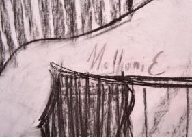 Mattioni jelzéssel: Női portré. Szén, papír, 59×42 cm