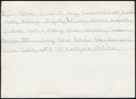 1961 Budapest, a Fővárosi Általános Iskola (VI. Lovag u. 9-11.) 3/a osztálya, tablókép, fotó, hátulj...