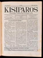 1928-1929 Kisiparos. Kecskeméti Ipartestület és Ipartestületek kecskeméti körzetének hivatalos lapja. Szerk.: Szabó Sándor-Dr. Szappanos Sándor. VI. évf. 1.-36 sz. 1928. április 28.-december 29.+VII. évf. 1-50 sz. 1929. január 5.-december 21. Korabeli reklámokkal. Korabeli félvászon-kötésben, közte foltos lapokkal, egy címlapon szakadással.