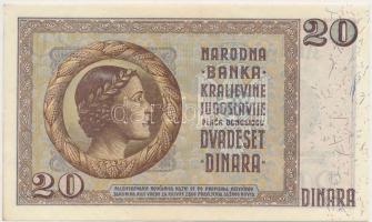 Jugoszlávia 1936. 20D T:I,I-
Yugoslavia 1936. 20 Dinara C:UNC,AU