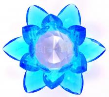 Csiszolt kristály tavirózsa, jelzés nélkül, apró esztétikai hibával, m:5,5, d:13 cm