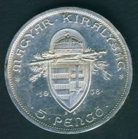 1938. 5P Ag "Szt.István" T:2 kis ph., kis k