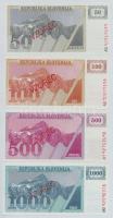 Szlovénia 1990-1991. 1T-1000T (8xklf) mind "VZOREC (Minta)" felülbélyegzéssel T:I
Sloveni...