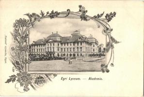 Eger, Egri Lyceum Akadémia. Baross nyomda, Art Nouveau, floral