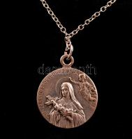 Ezüst(Ag) anker nyaklánc, jelzett, h: 46 cm + ezüst(Ag) Szent Teréz függő, d: 1,8 cm, nettó: 4,7 g