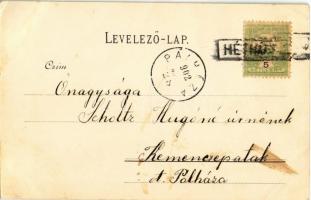 1902 Héthárs, Lipany, Lipjany; Városház, Vasútállomás. Krischer Lipót kiadása / town hall, railway b...