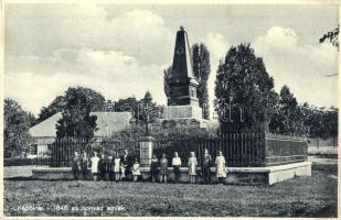 Kápolna, 1848-as forradalom és szabadságharc honvéd emlékműve (1880-ban emelték). Kiadja a Hangya Szövetkezet (EK)