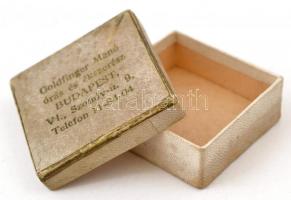 Goldfinger Manó órás és ékszerész , feliratos kis papír doboz, 4,5×4,5×1,5 cm