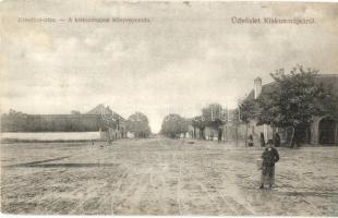 1915 Kiskunmajsa, Erzsébet utca, Kiskunmajsai Könyvnyomda üzlete és saját kiadása (megerősített sarok / restored corner)