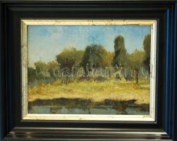 Guzsik Ödön (1902-1954) Erdőszél szignált olaj, fa 27x18 cm keretben