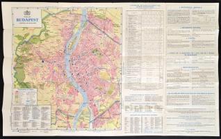 1931 Budapest, Map and Guide, kihajtható térképes prospektus