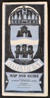 1931 Budapest, Map and Guide, kihajtható térképes prospektus