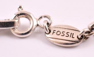 Ezüst(Ag) köves, csüngős karkötő, jelzett, h: 19 cm, bruttó: 11,3 g