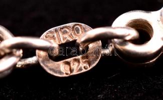 Ezüst(Ag) dupla szemes anker nyaklánc, jelzett, h: 45 cm, kereszttel, 2,3×3,5 cm, nettó: 24,9 g