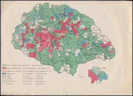 cca 1915 Az 1910-es országgyűlési választások eredményei, térkép, jelmagyarázattal, 21×29 cm