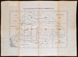 1900 A magyar állam közigazgatási térképének lapmutató vázlata, 43,5×60,5 cm