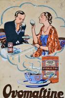 1926 Ovomaltine legyen a mindennapi reggeli és uzsonna. Reklám plakát terv. akvarell, papír. 18x27 c...