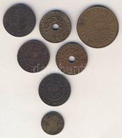 Holland Kelet-India 1/2c 1945; 1c 1858,1907,1908,1945 (2x); 2 1/2c 1945 Összesen 7db! T:3,3- ph