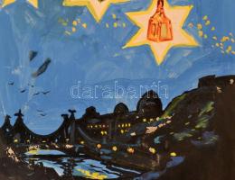 Gönczi-Gebhardt Tibor (1902-1994):  Gottschlig likőrei a legjobbak... Reklám plakát terv. akvarell, ...